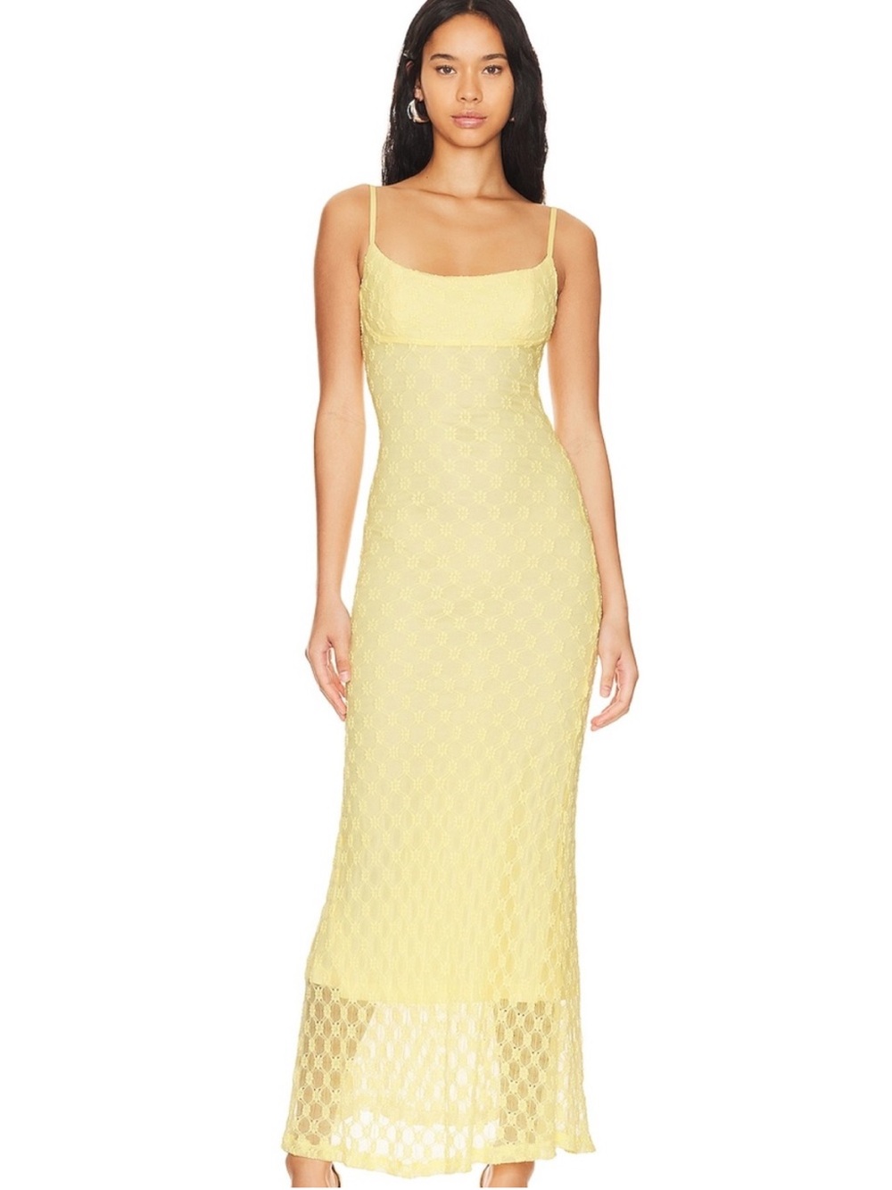 Bardot Adoni Mesh Maxi Dress in Canary Yellow